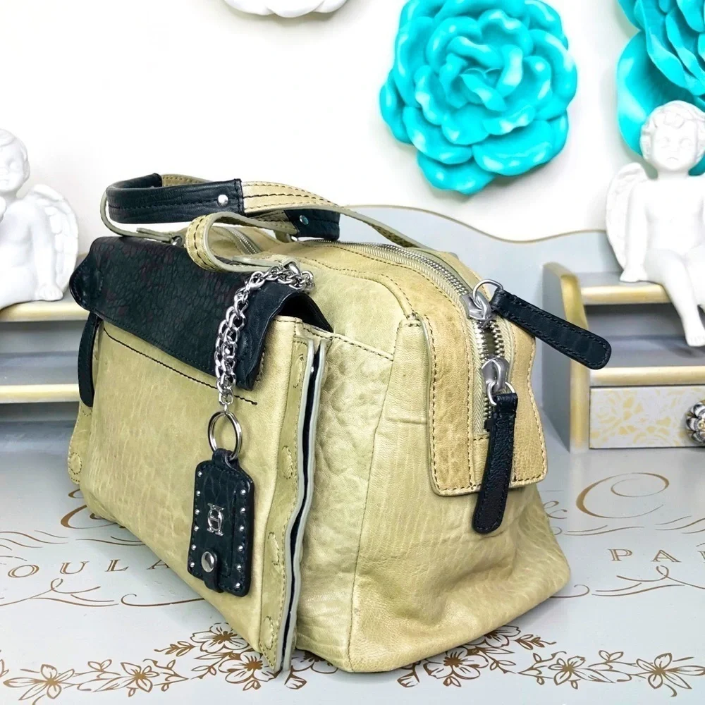 OLIVIA Harris olive green & black hobo bag