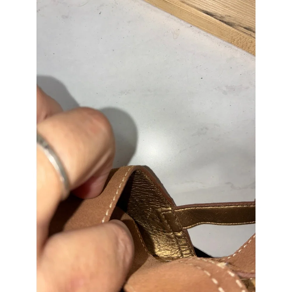 Sam Edelman Tan Platform Sandals - 9M - Mae Suede Wood Block Heel  Retro Summer