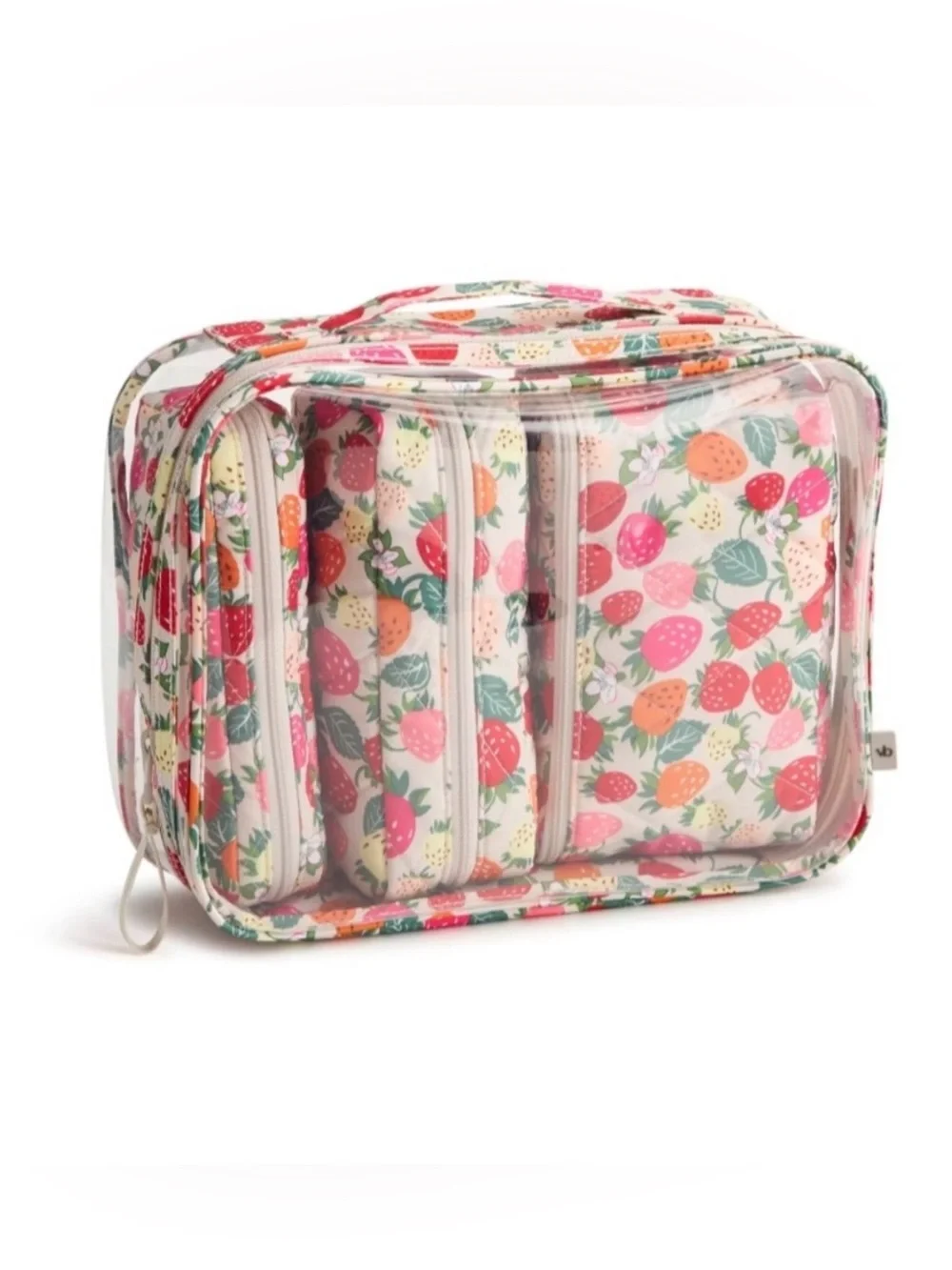 Vera Bradley Strawberry Print 4 Piece Cosmetic Bag Set NWT Bushels of Berries