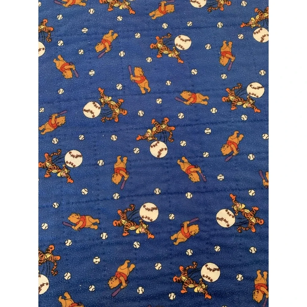 Handmade Blue World Map Quilt Kids Blanket Winnie The Pooh Tigger Flannel 34x58