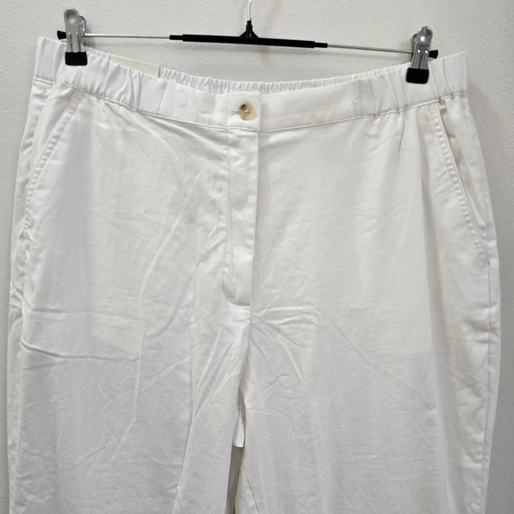 Banana Republic White Linen Blend Tapered High-Rise Ankle Pants XL  Resortwear