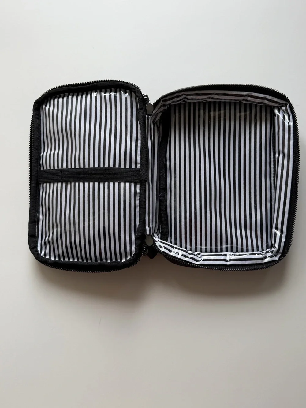 Rad Rev Jetsetter Black Pebbled Leather Makeup Case Travel Organizer