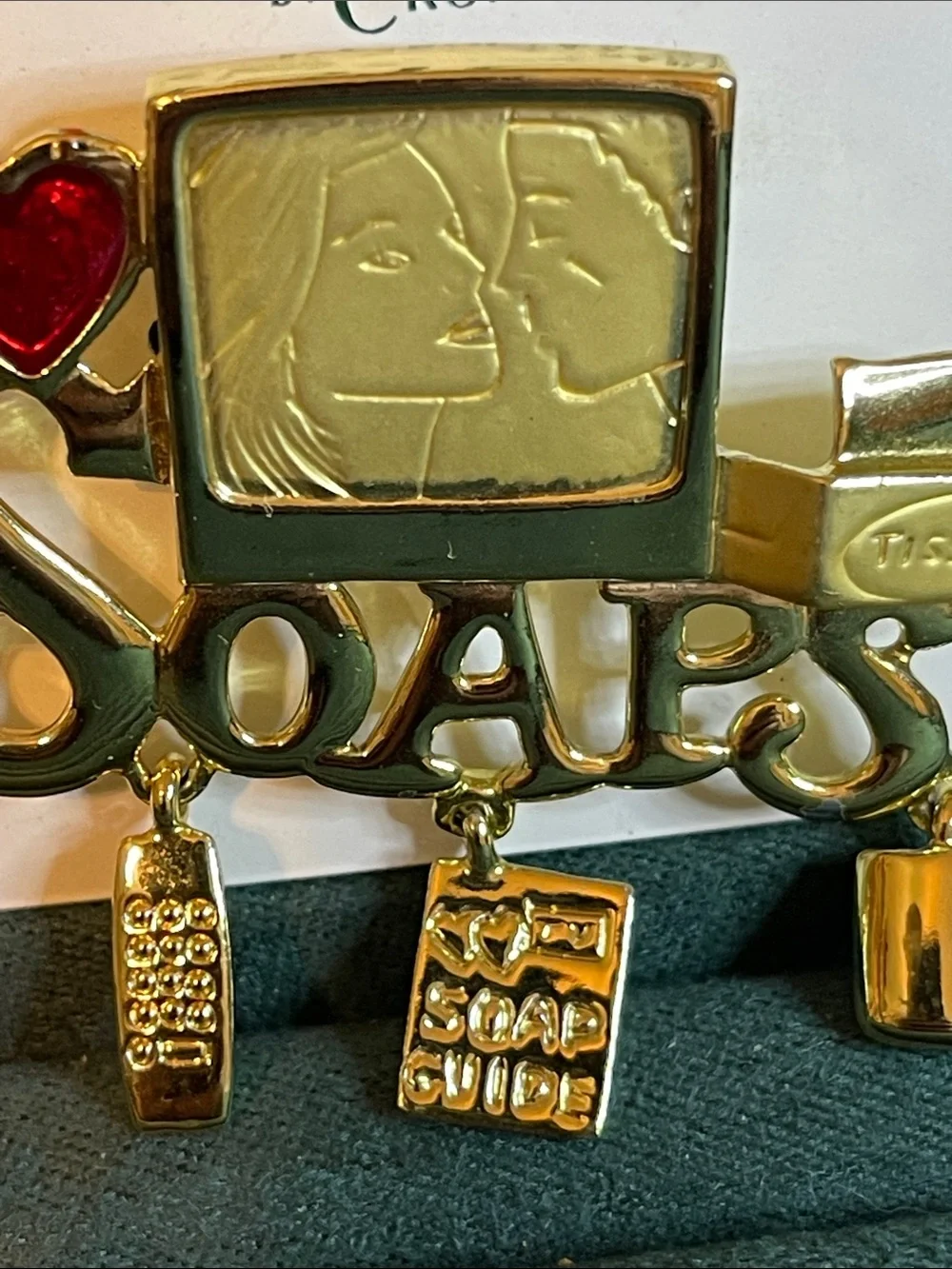 Vintage Danecraft “I Love Soaps” Novelty Charm Brooch NOS