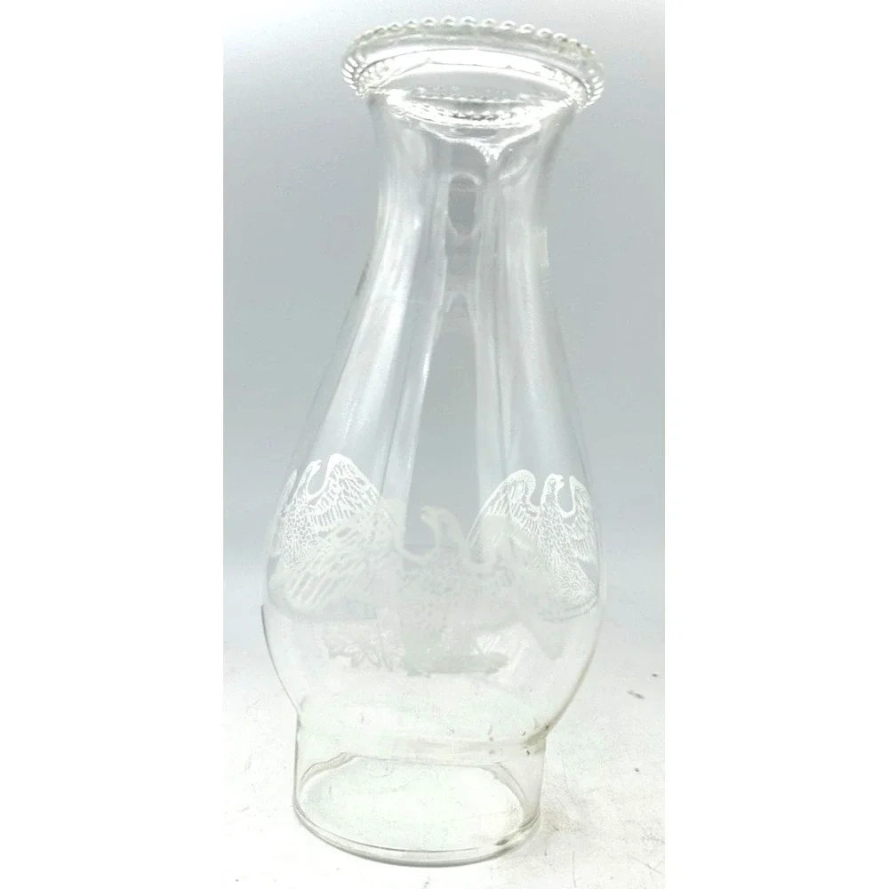 Vtg Eagle Glass Hurricane Globe Light Shade Chimney Oil Lamp 8 3/16