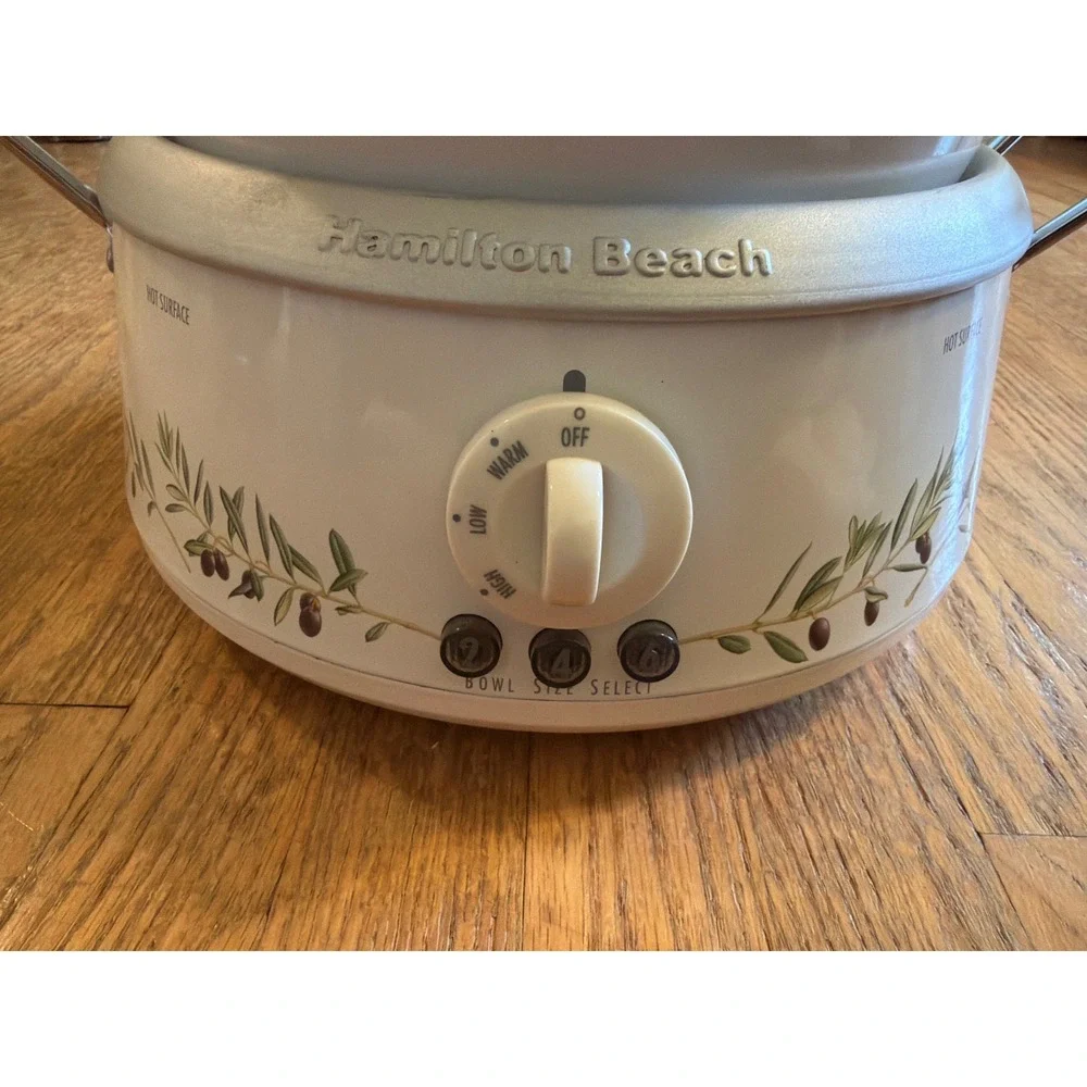 Hamilton Beach 3-in-1 Slow Cooker 4 6 Qt W/ Lid Missing 2 Qt White Olive Branch