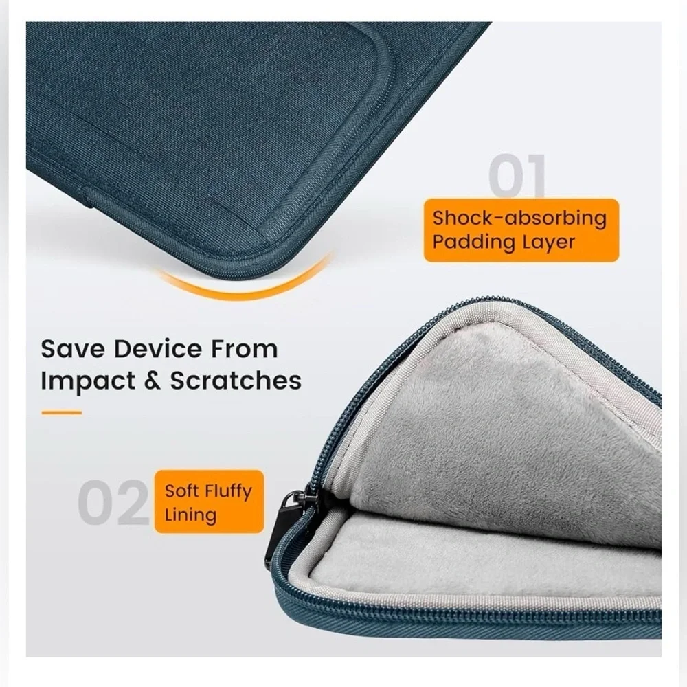 NWOT MoKo Blue Tablet Sleeve Bag, Fits 9”- 11” Devices, Waterproof Polyester