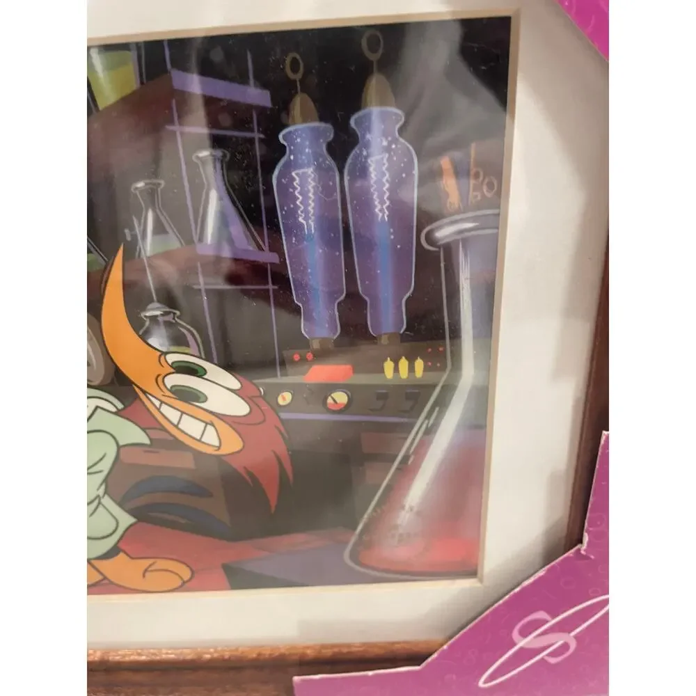 Woody Woodpecker wood framed animation art print lab scene cartoon wall decor