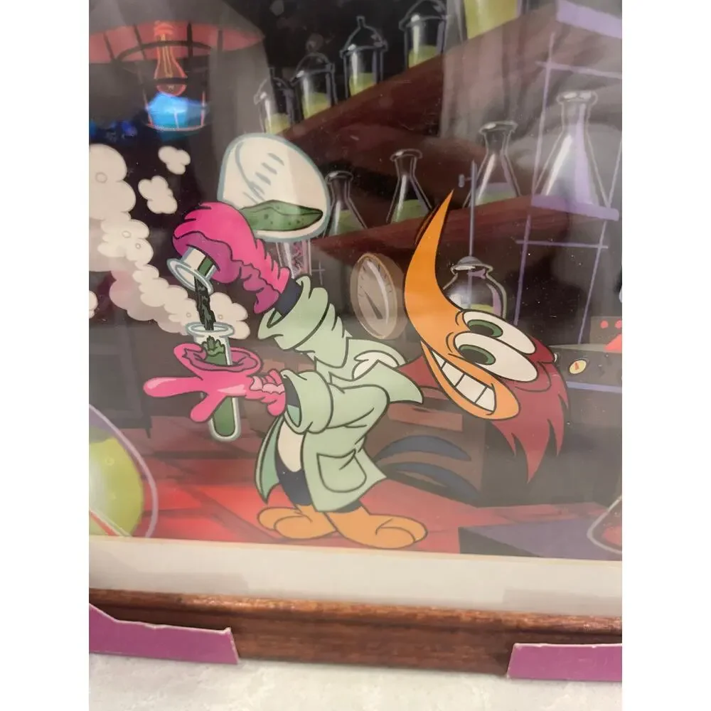 Woody Woodpecker wood framed animation art print lab scene cartoon wall decor