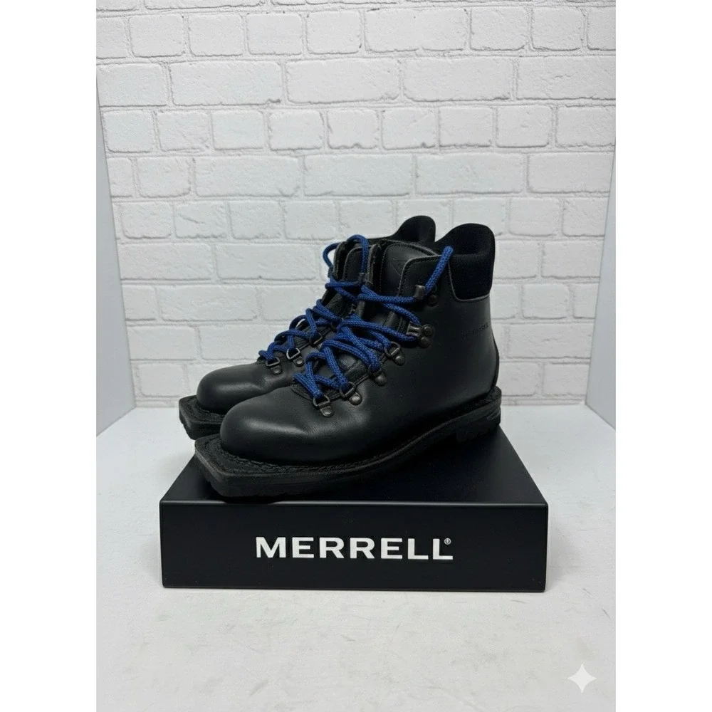 Vintage ❄️Merrell‎ 🔥XCD Tamarack Ski Boots Black Leather Nordic 3-Pin 8.5 Retro