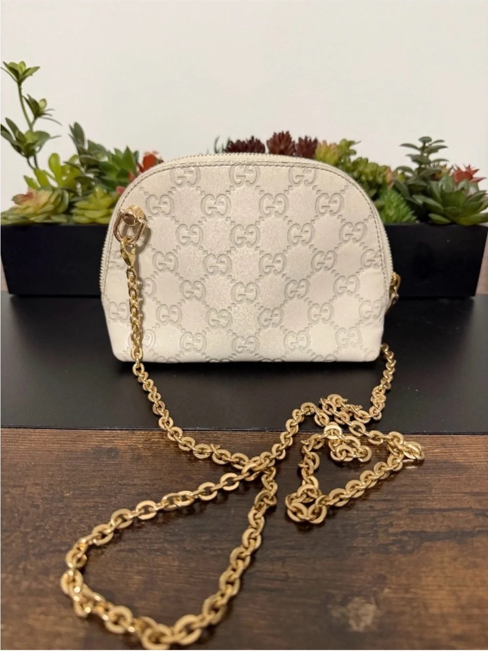 Guccissima Pale Pink GG Pouch Small Case Used
