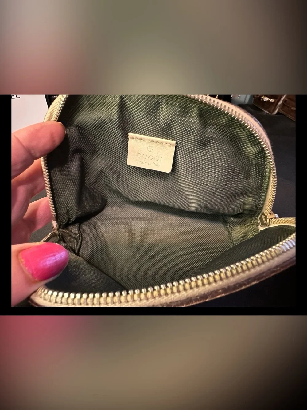 Guccissima Pale Pink GG Pouch Small Case Used