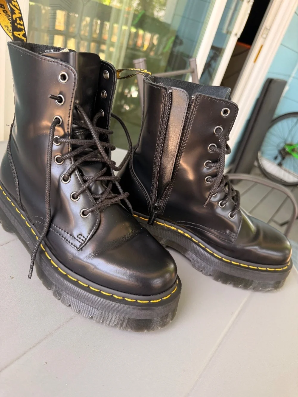 Dr Martens Jadon Boot Smooth Leather Platforms Size 10 W