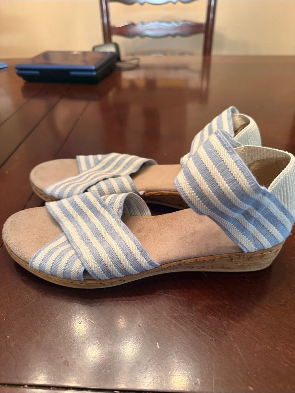 CHARLESTON SHOE CO. striped fabric