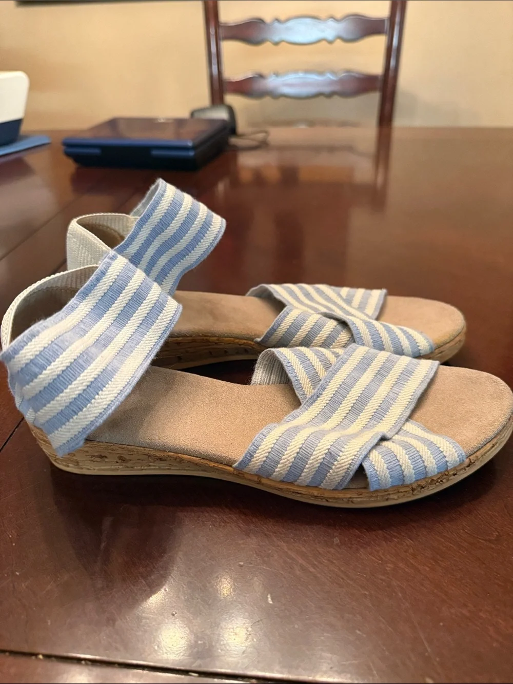 CHARLESTON SHOE CO. striped fabric