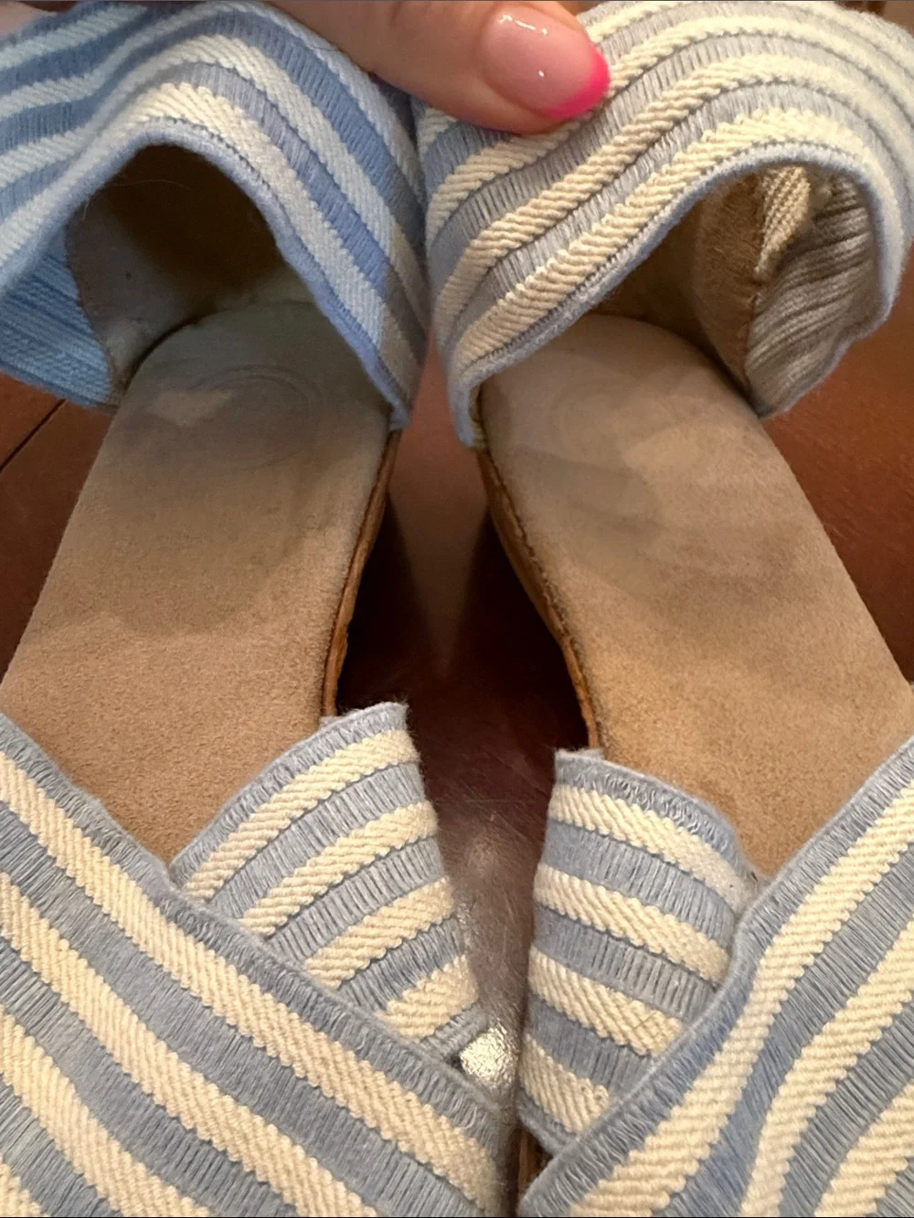 CHARLESTON SHOE CO. striped fabric