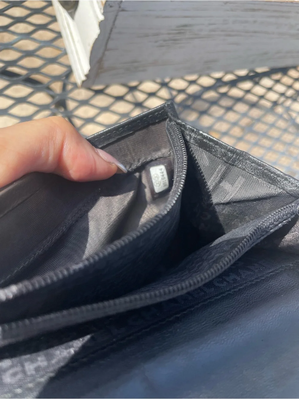CHANEL Black Quilted Embossed Leather Wallet Clutch with Gold CC