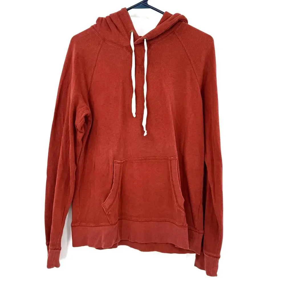 J. Crew‎ Size Small Orange Hooded Sweatshirt Pullover Hoodie Kangaroo Pocket