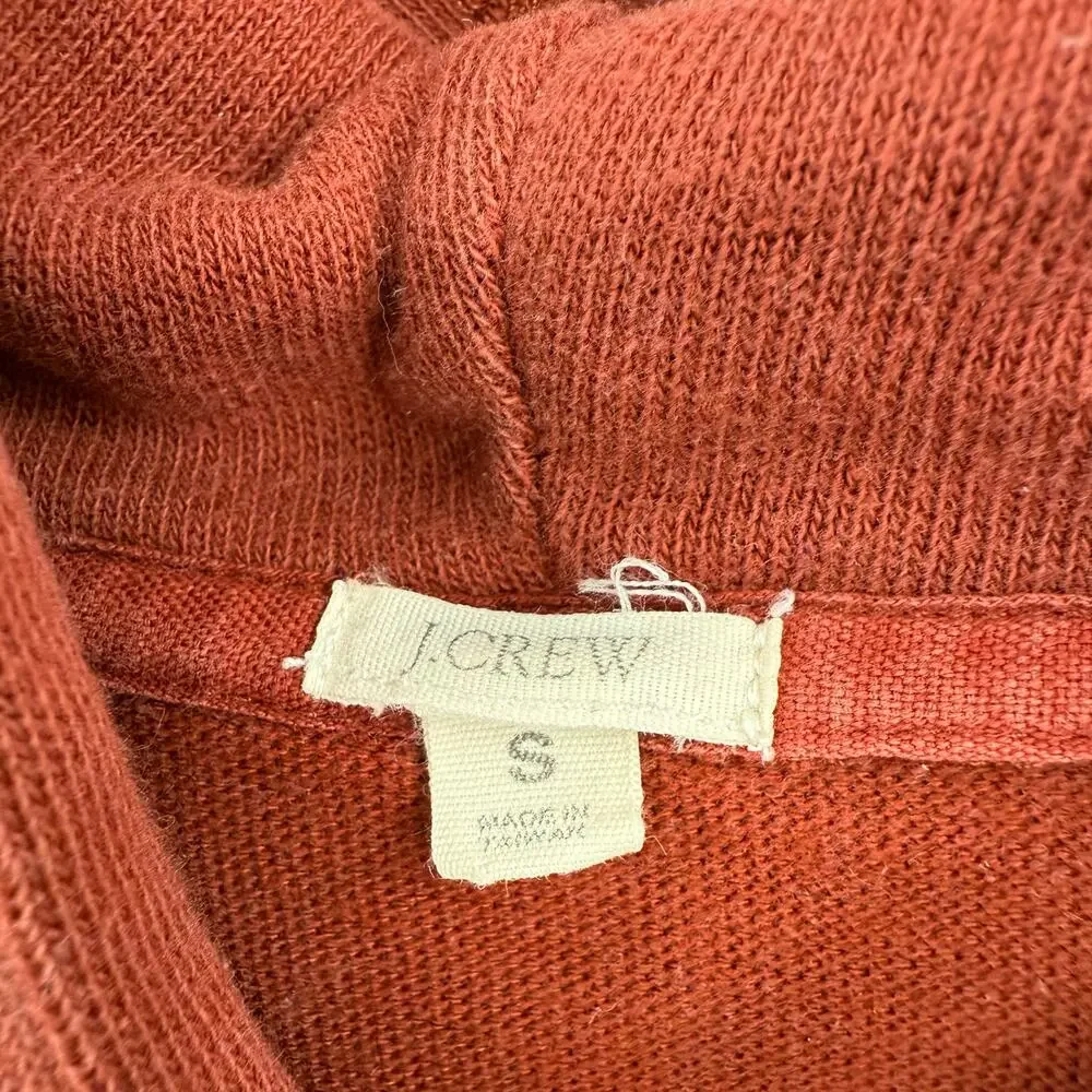 J. Crew‎ Size Small Orange Hooded Sweatshirt Pullover Hoodie Kangaroo Pocket