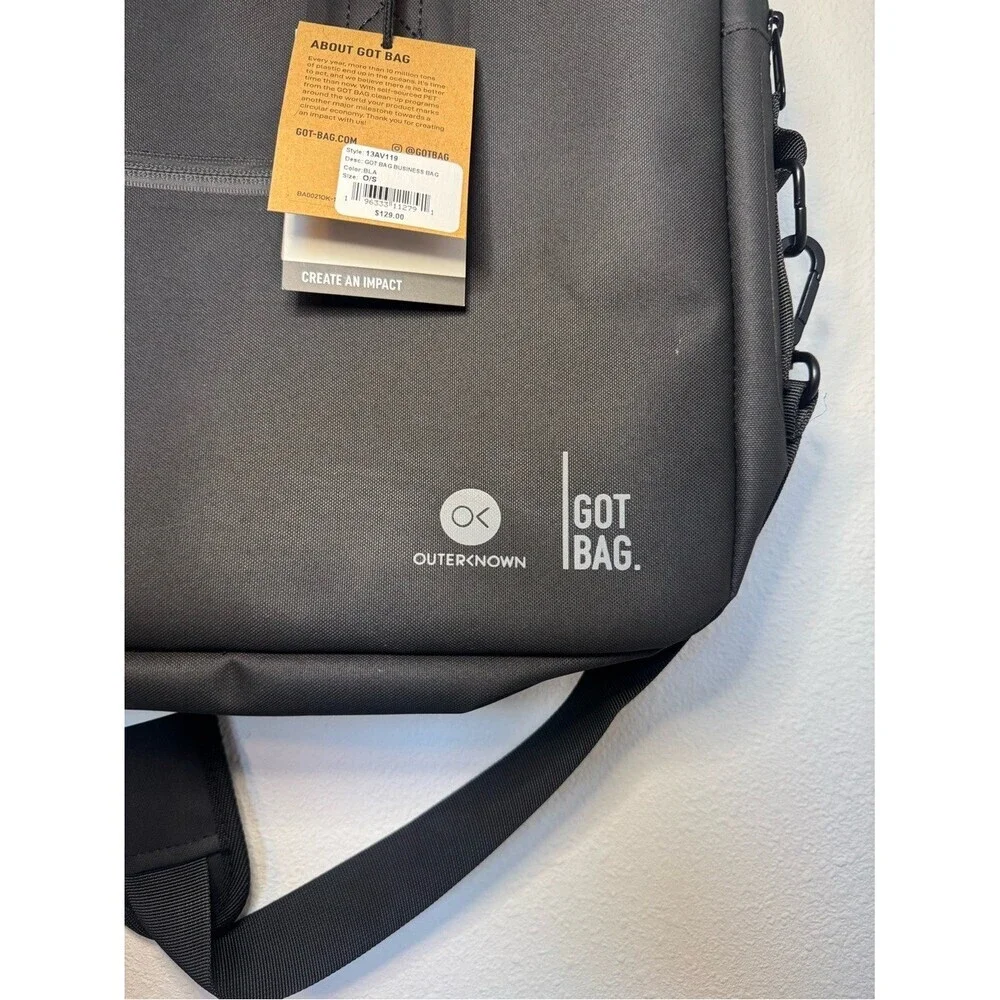 Outerknown Black GOT BAG Business Laptop Bag in black NWT
