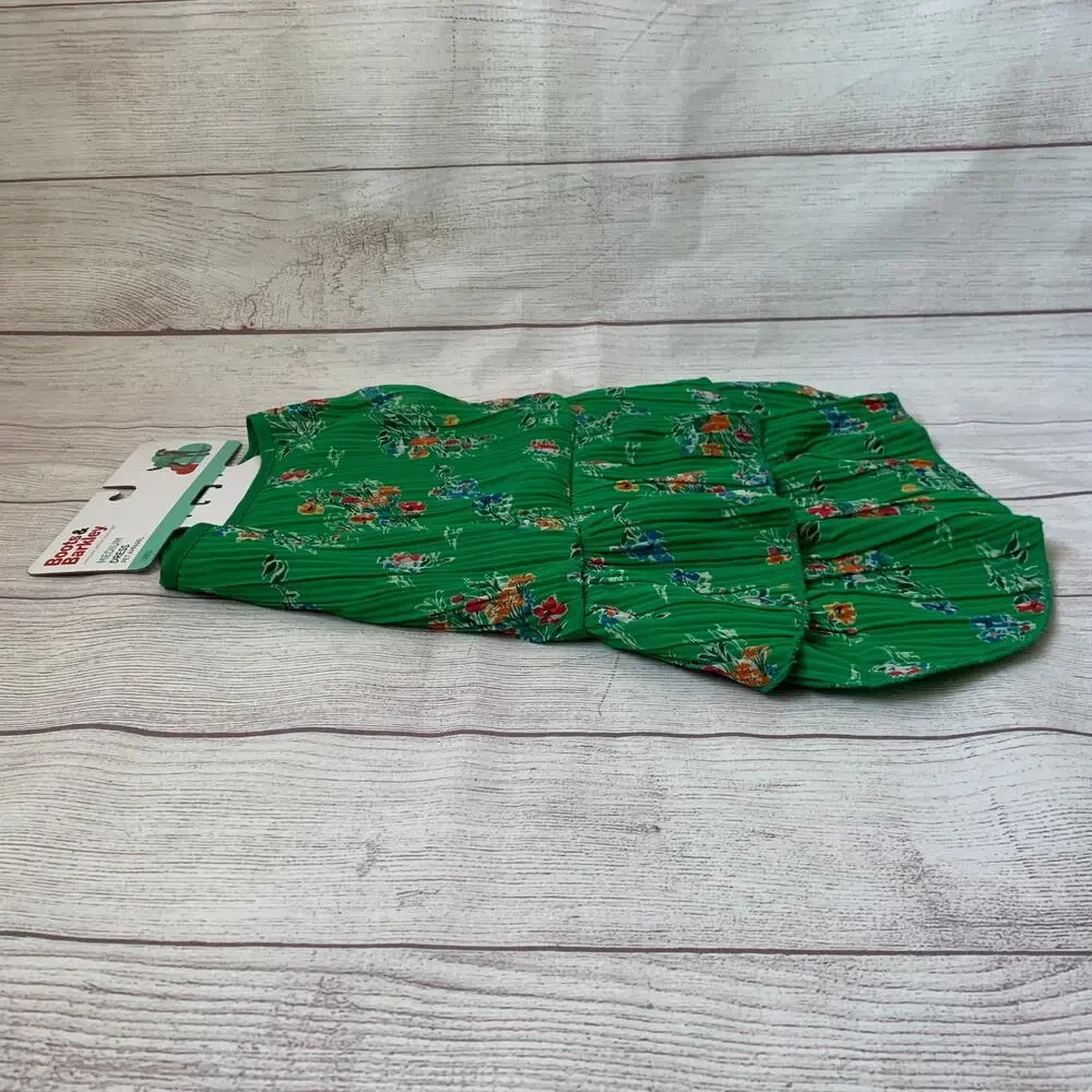 Boots & Barkley Green Floral Pet Dog Dress Size Medium Up to 40lbs
