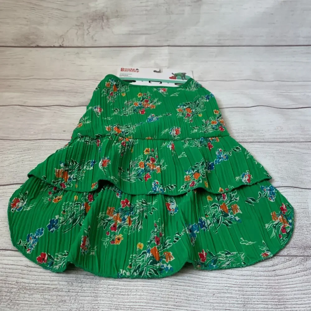 Boots & Barkley Green Floral Pet Dog Dress Size Medium Up to 40lbs