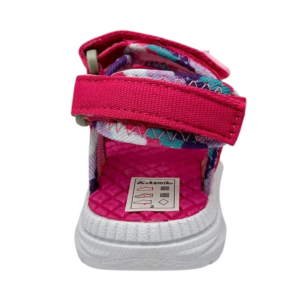 Kamik‎ Toddler Girls Adjustable Strappy Sandals Size 7 Pink Lightweight & Comfy