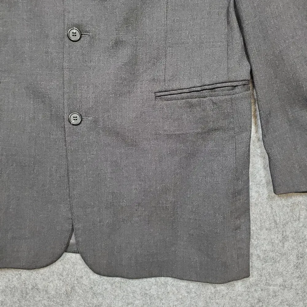 J.Crew‎ Blazer Mens 42L Wool 3 Button Single Breasted Charcoal Sport Coat Jacket