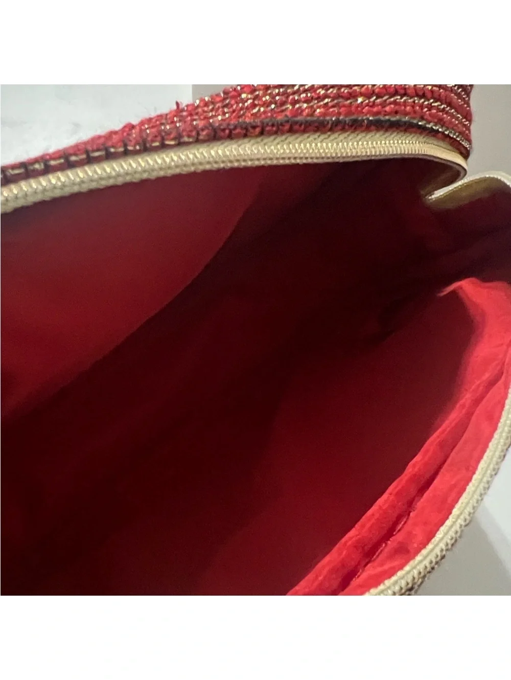 Chanel Limited Edition Cosmetic Bag in Red & Gold Tweed, NEW in Box