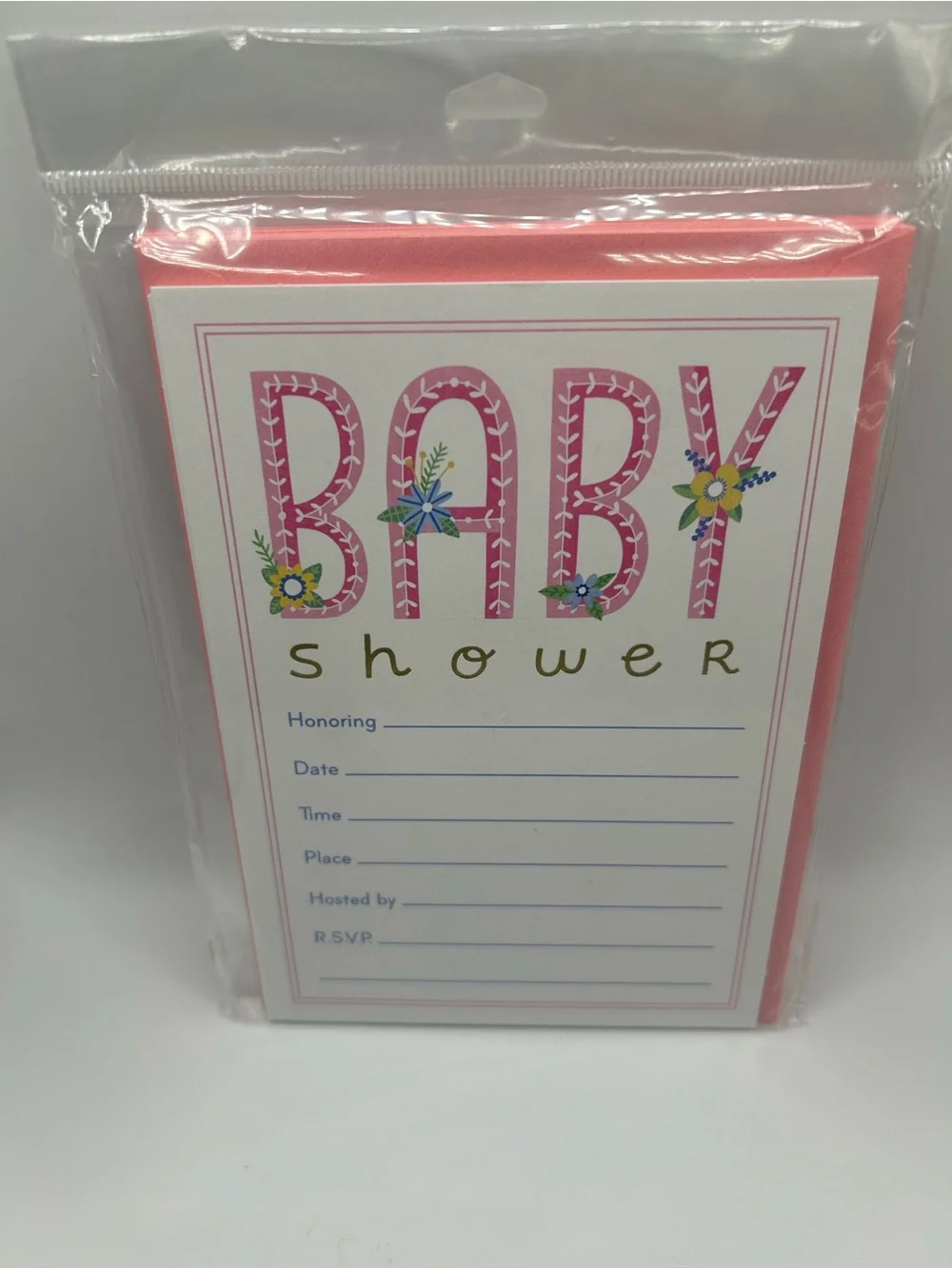 Pink Baby Shower Invitations - 2 packs of 10; 20 total 🍼
