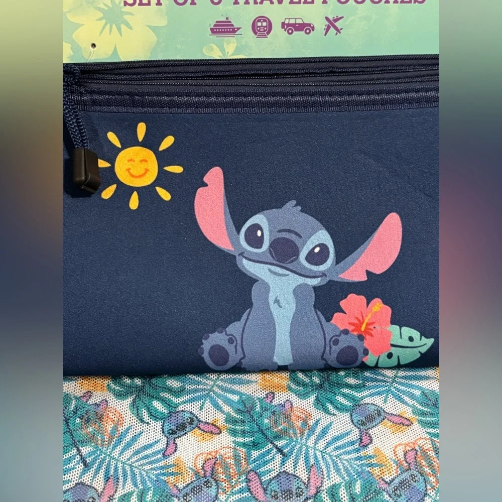 Disney's Stitch Hawaiian Print 3-pc. Travel Pouch Set*