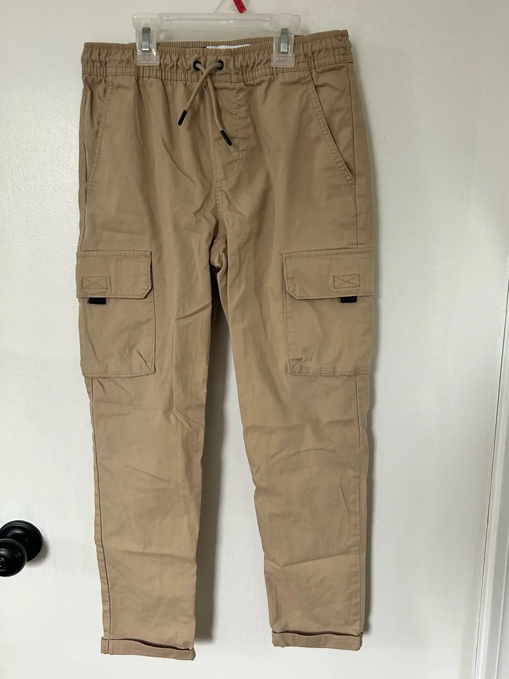 Old Navy Boys Tech Taper Cargo Pants Size L (10-12) Quick Dry Elastic Waist