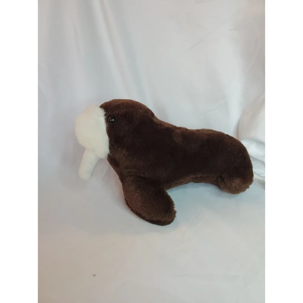 Vintage 1980s Sea World Walrus Plush Brown White‎ Stuffed Animal 11