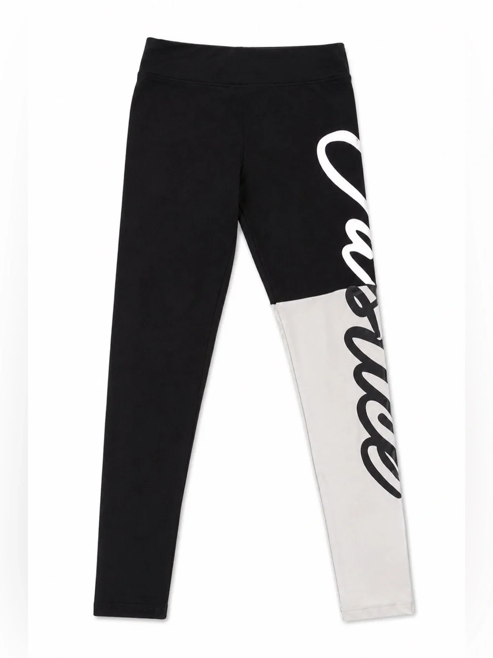 Girl’s JUSTICE Active Black Gray Glitter Logo Leggings Girls Size 12