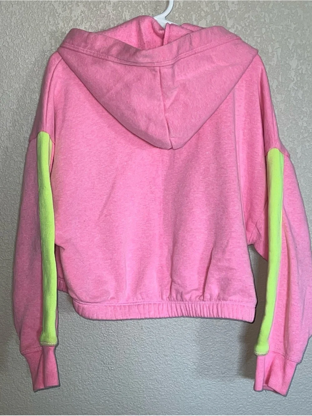 Justice Pink Hoodie with Neon Yellow Logo