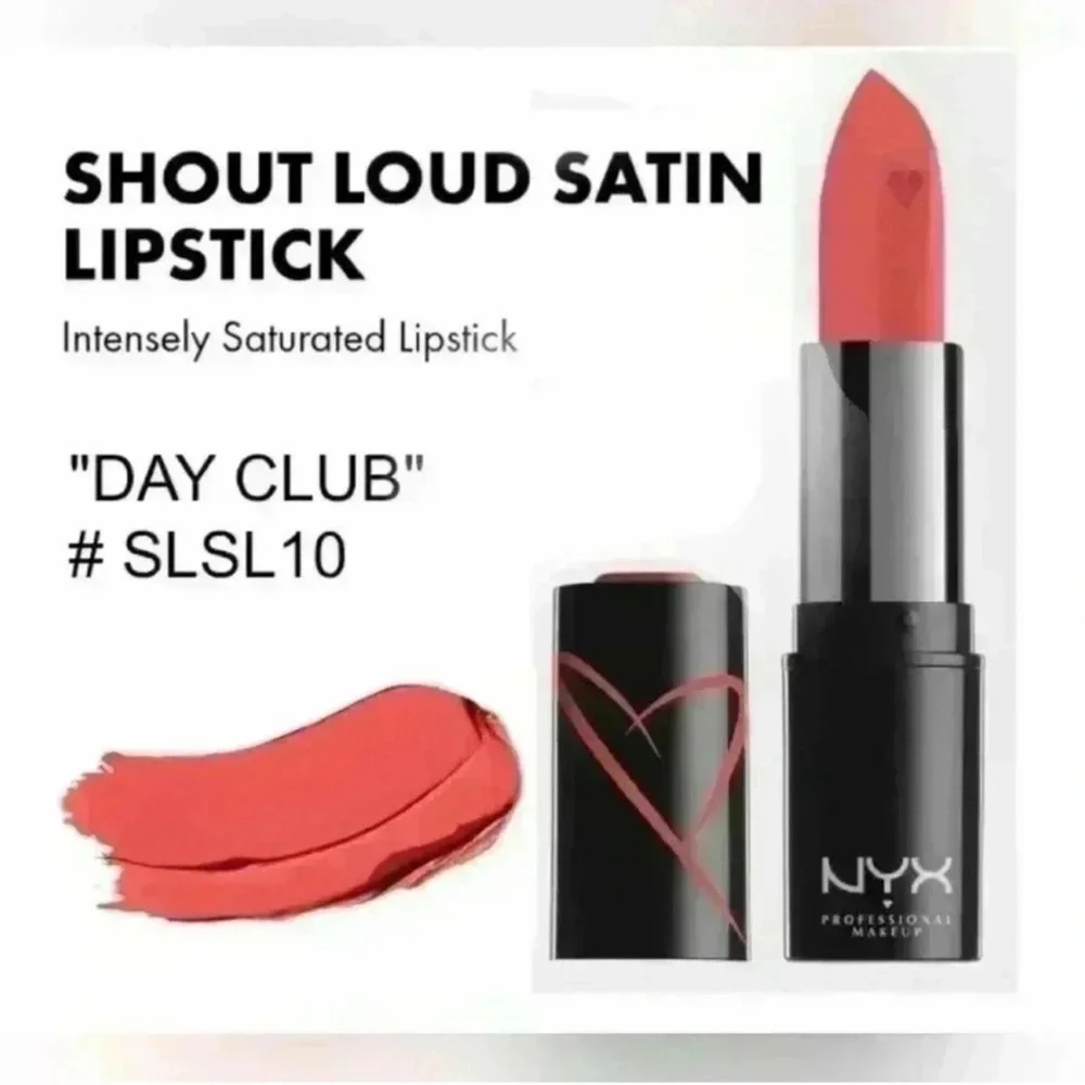 🩷5/$10🩷 NYX Shout Loud Satin Lipstick - Day Club (SLSL10) - Coral Pink