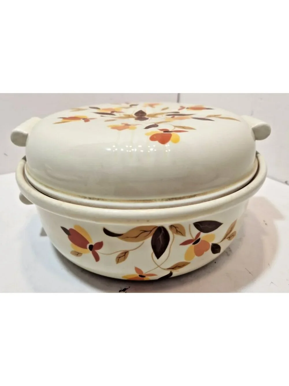 Vtg Hall Autumn Leaf Radiance Covered Casserole 2 QT 8.5