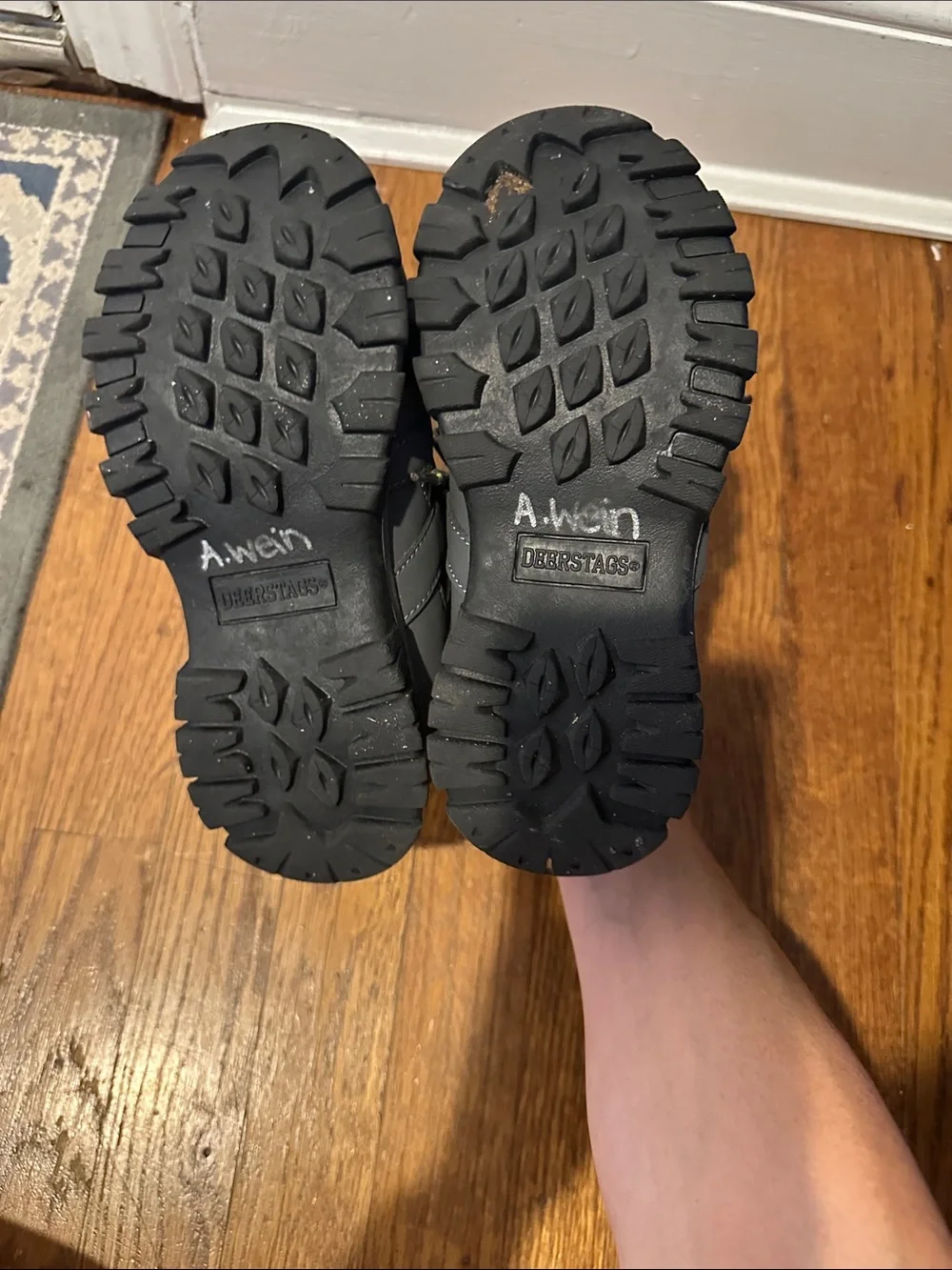 Gray and Black Hiking Boots with Neon Yellow Accents