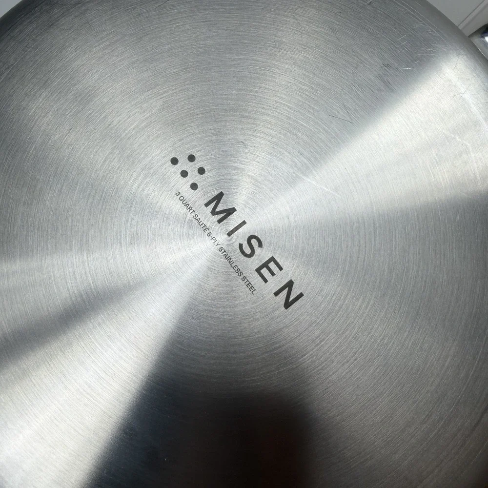 Misen 3 Qt Saute Pan 5 Ply Stainless Steel Gormet Kitchen No Lid Two Handle