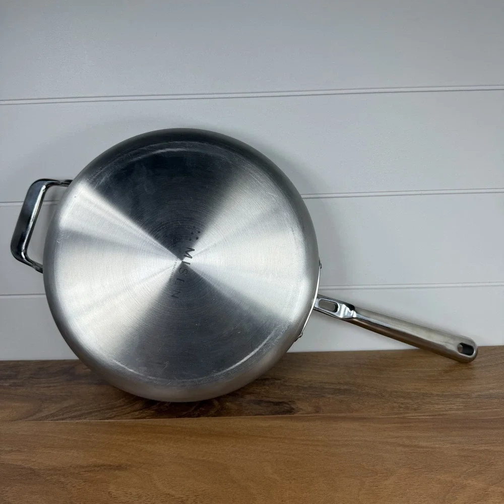 Misen 3 Qt Saute Pan 5 Ply Stainless Steel Gormet Kitchen No Lid Two Handle