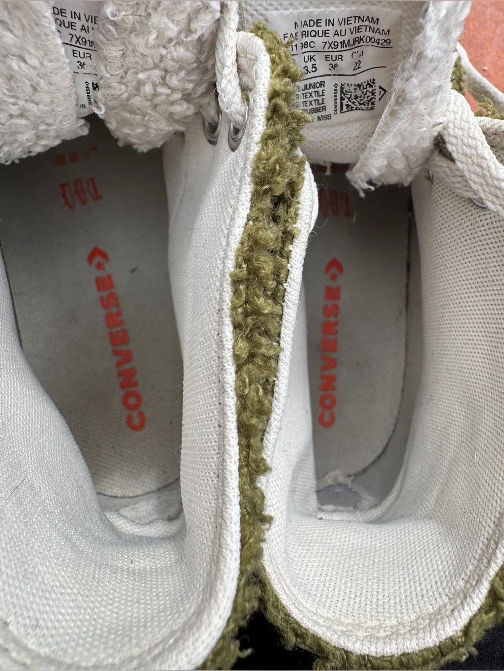 Converse Chuck Taylor All Star Sherpa EVA Platform sneakers Dark Moss green 4