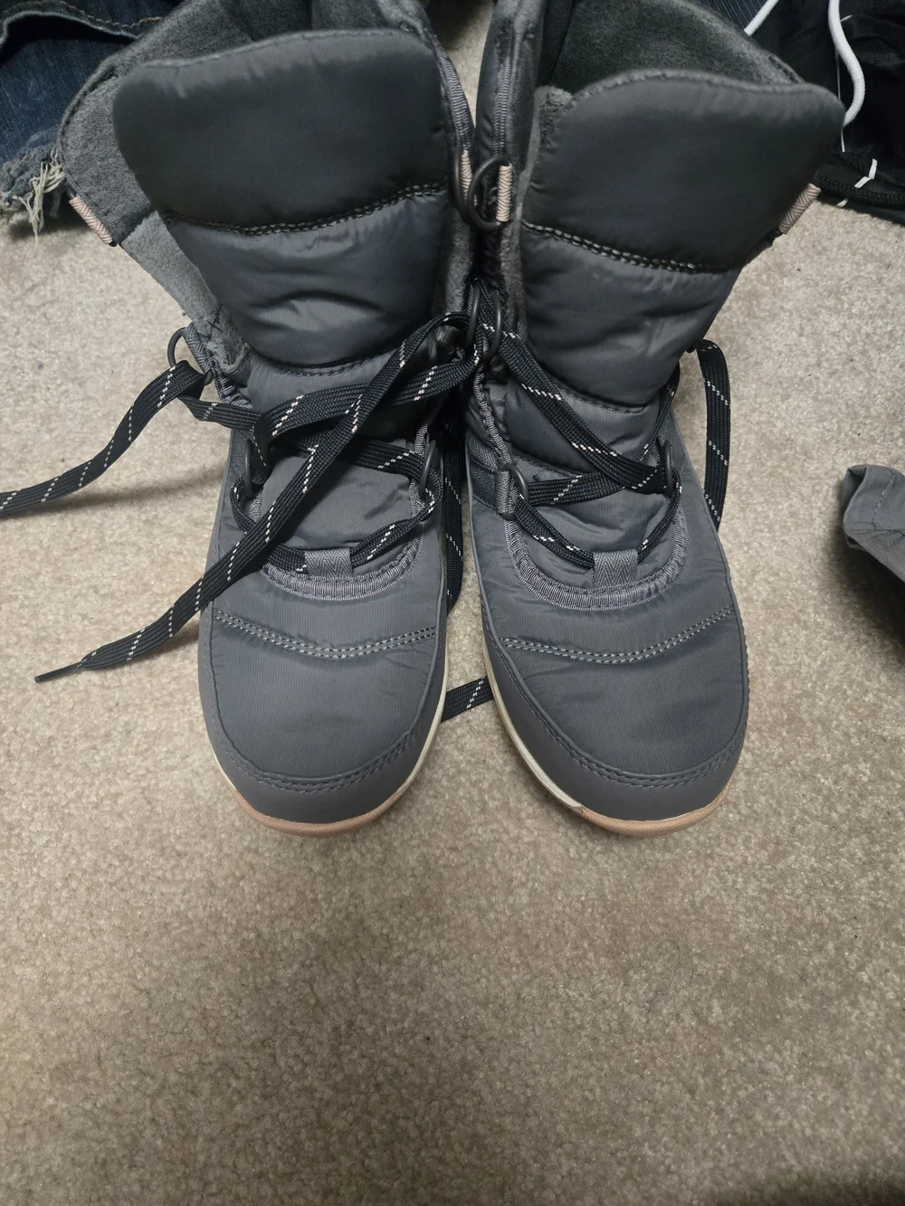 Sorel Gray Plush-Lined Winter Boots