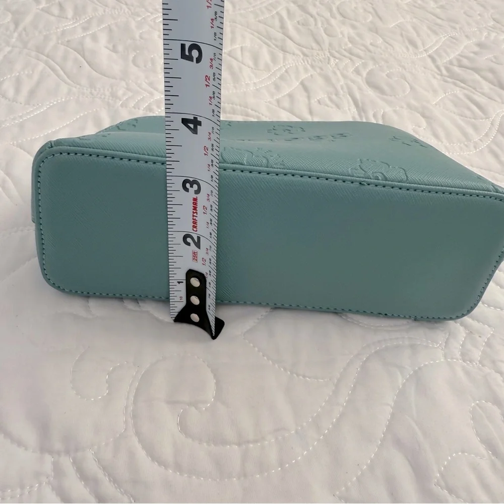 Ted Baker LIZIEY Floral Debossed‎ Saffiano Makeup Cosmetic Bag Teal New No Tags