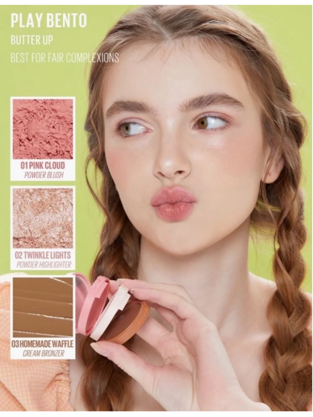 Kaja Beauty Bento Butter Up Blush Bronzer Highlighter Trio Makeup NIB Sealed