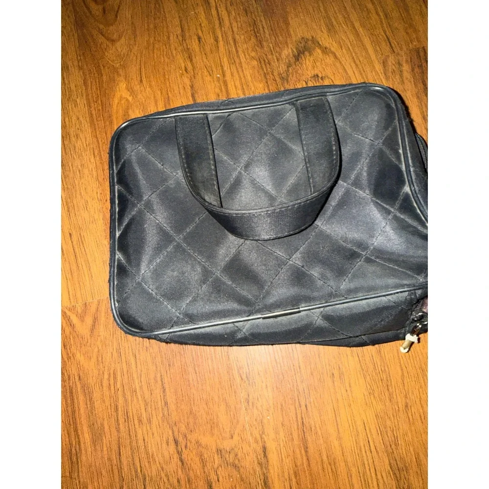 Mary Kay Black‎ Quilted Travel Cosmetic Bag Makeup Organizer Pink Interior