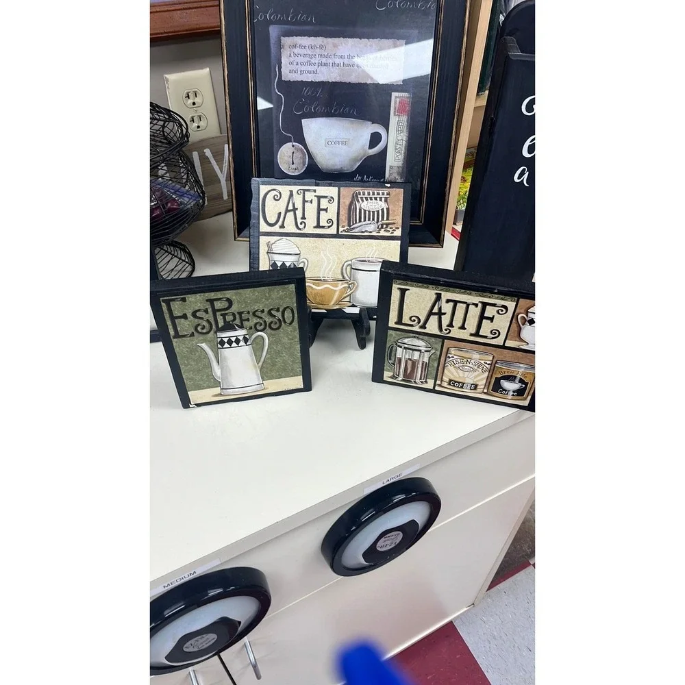 Set of three coffee pictures