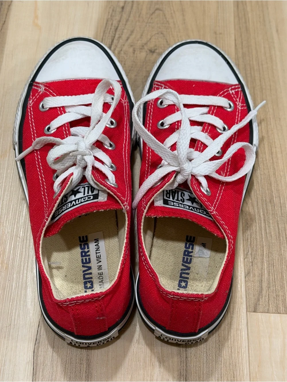 Converse Kids Red Low Top Canvas Sneakers