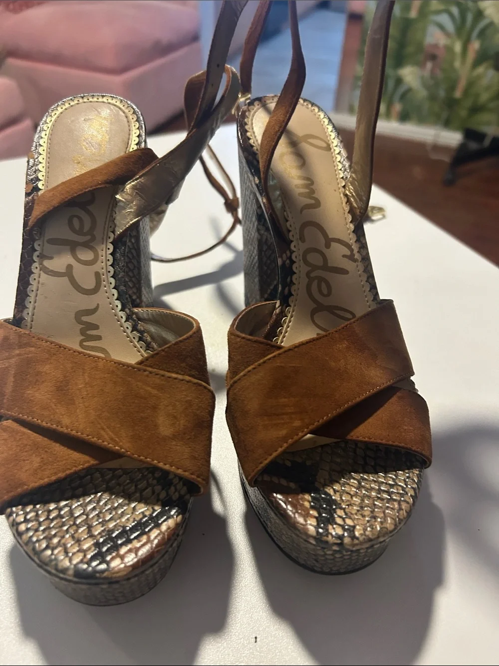 Sam Edelman chunky snakeskin