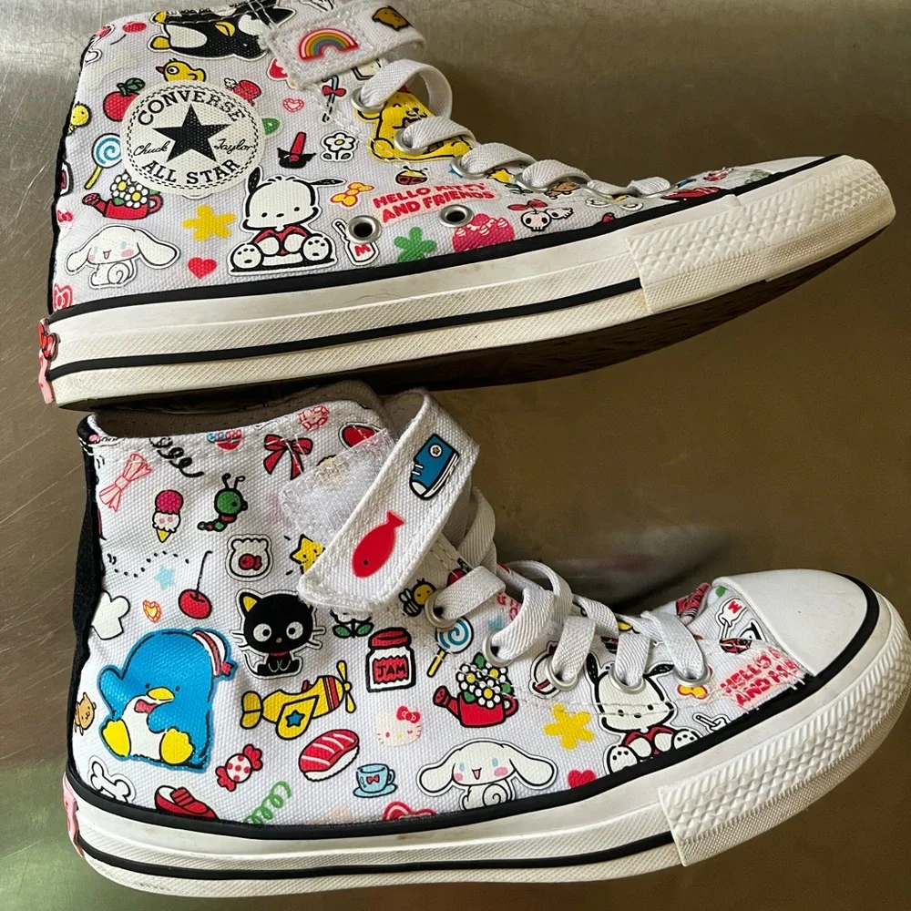 Hello kitty Girls 2.5 high top converse sneakers