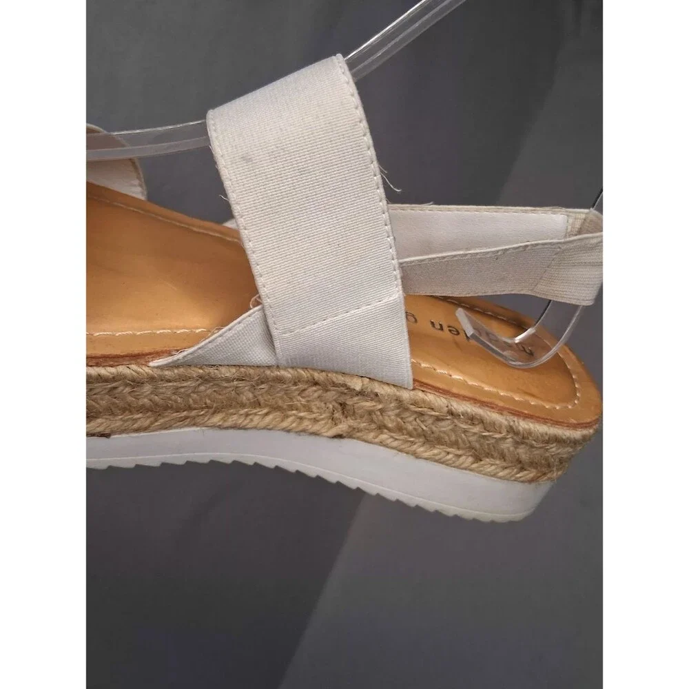 Madden Girl Bowie White Platform Espadrille Sandals Women's Sz 8 Boho Summer