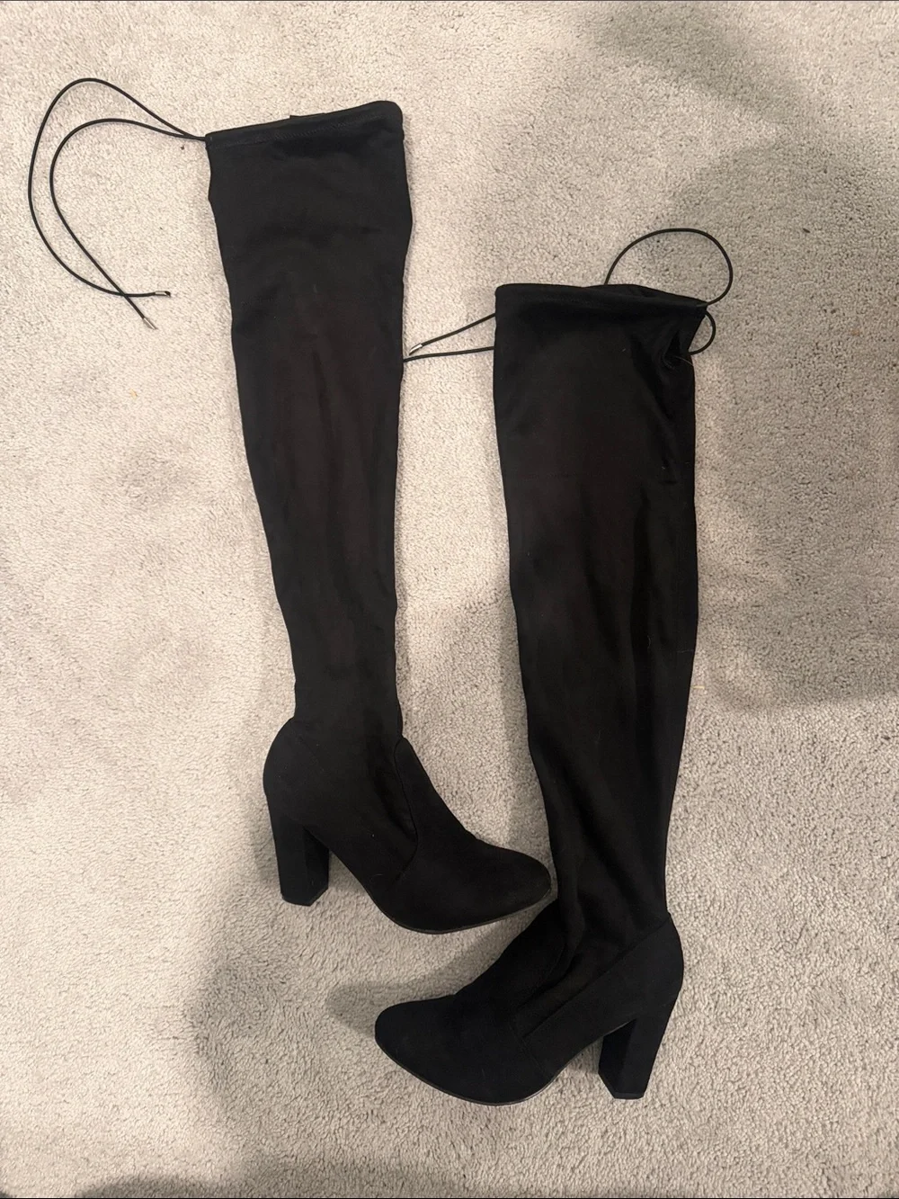 Chinese Laundry Black Over-the-Knee Block Heel Boots
